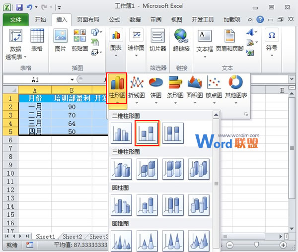 Excel2010图表制作：线柱盈利分析图(图1)