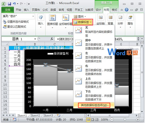 Excel2010图表制作：线柱盈利分析图(图10)