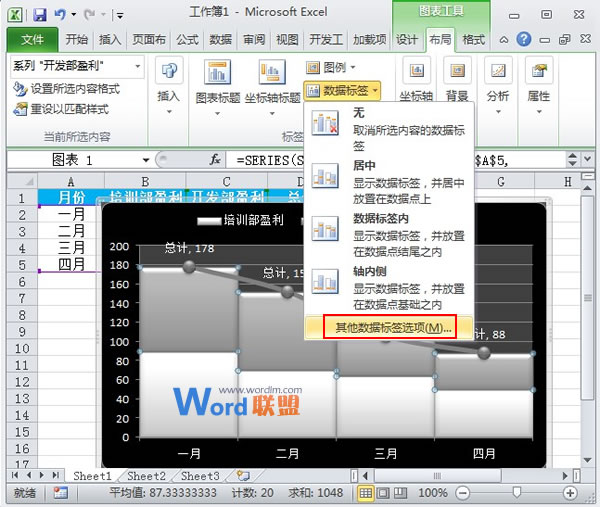 Excel2010图表制作：线柱盈利分析图(图12)